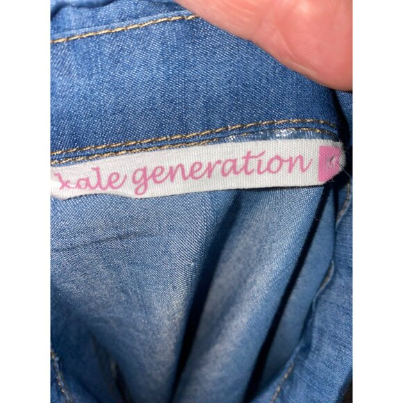 NWT Denim Long-Sleeve Belted Shirt Dress With Front Pockets By Kale Generation - Picture 3 of 8